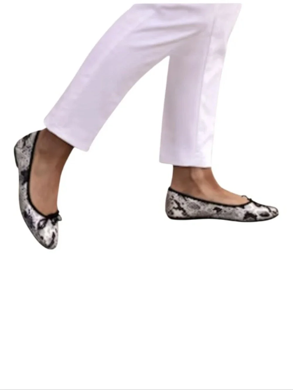 Worthington  Classic Snake-Print Ballet Flats - Black & White